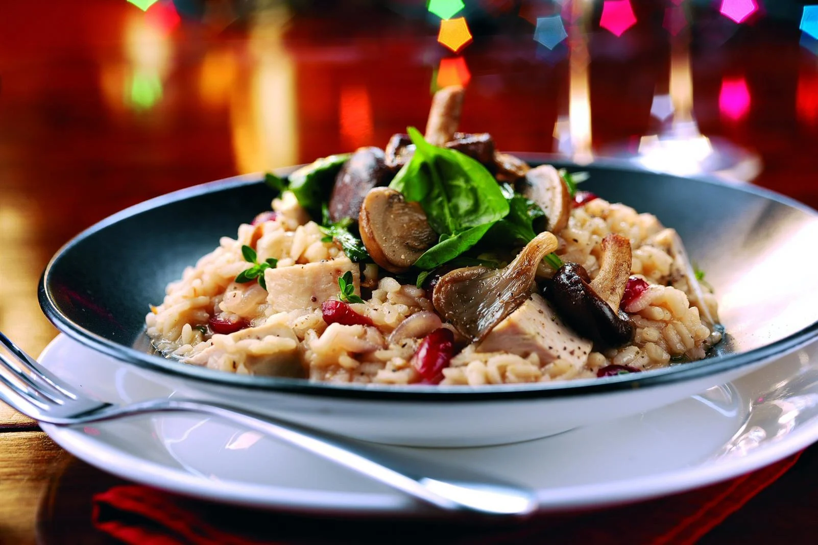 Cranberry Chicken and Spinach Risotto