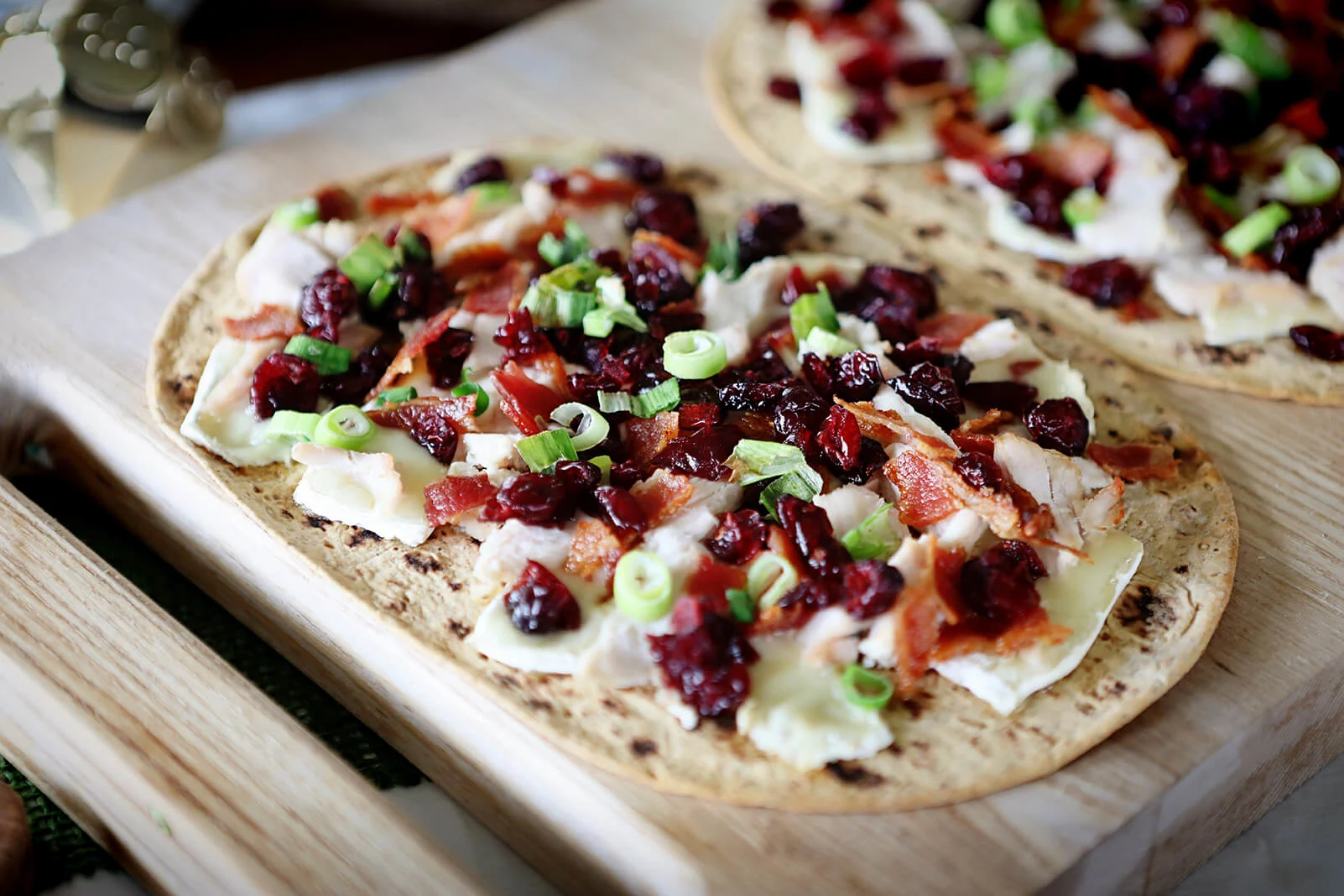 Turkey and Cranberry Flatbread Appetizer