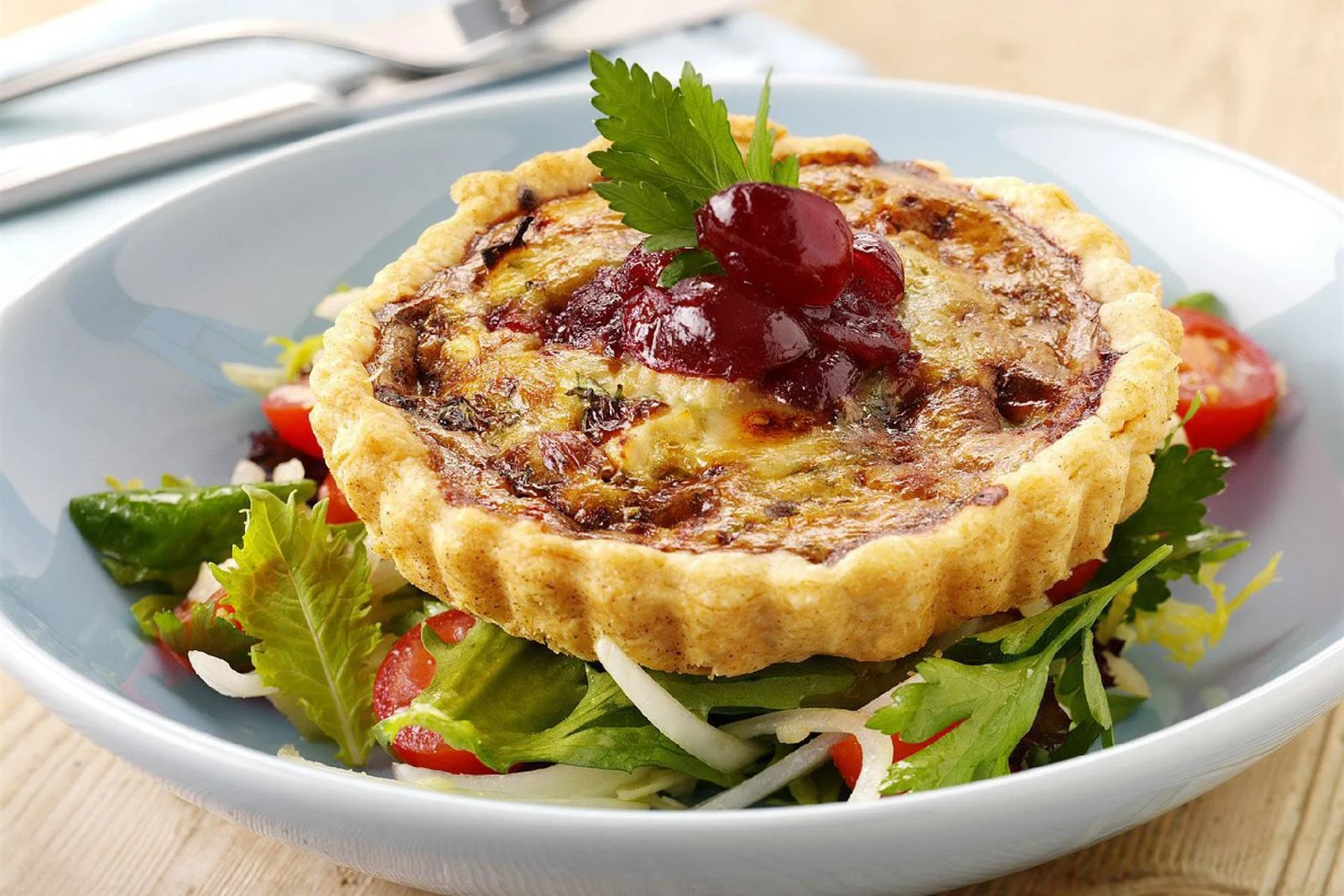 Chicken and Cranberry Quiches